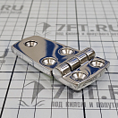 Купить Петля асимметричная Cim 0652-0126 75x38х5мм из зеркально-полированной нержавеющей стали AISI316 7ft.ru в интернет магазине Семь Футов