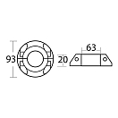 Купить Цинковый анод-хомут для гребных винтов Max-Prop 93x63x20 мм, Osculati 43.224.75 7ft.ru в интернет магазине Семь Футов