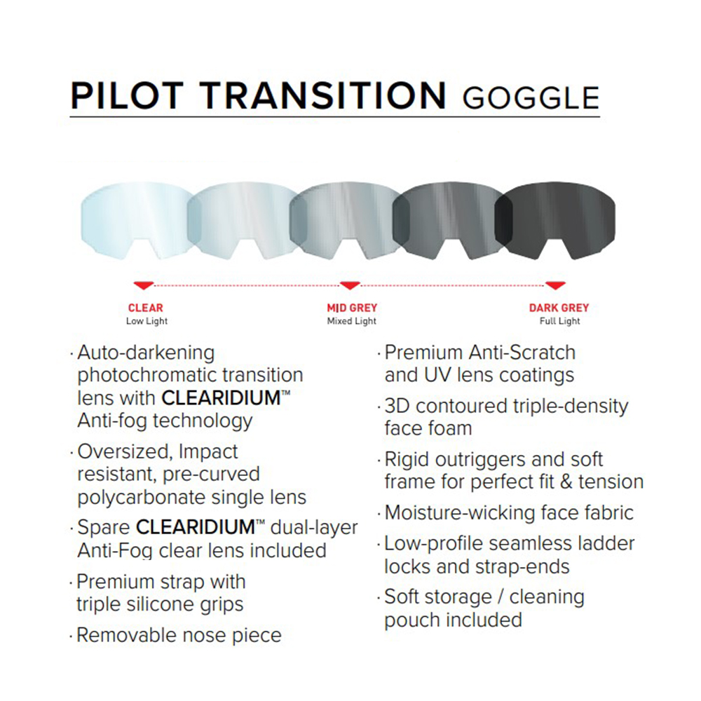 Купить Очки FXR Pilot Transition без подогрева Black Ops OEM: 223100-1010-00 в интернет магазине Семь Футов