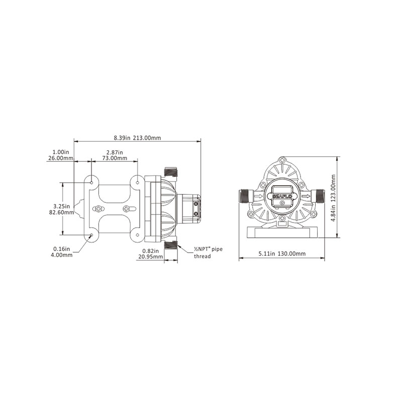 Купить Помпа водоподающая SeaFlo мембранная, 12V 12.5 л/мин, 3.1 BAR OEM: SFDPA1-035-045-33 в интернет магазине Семь Футов