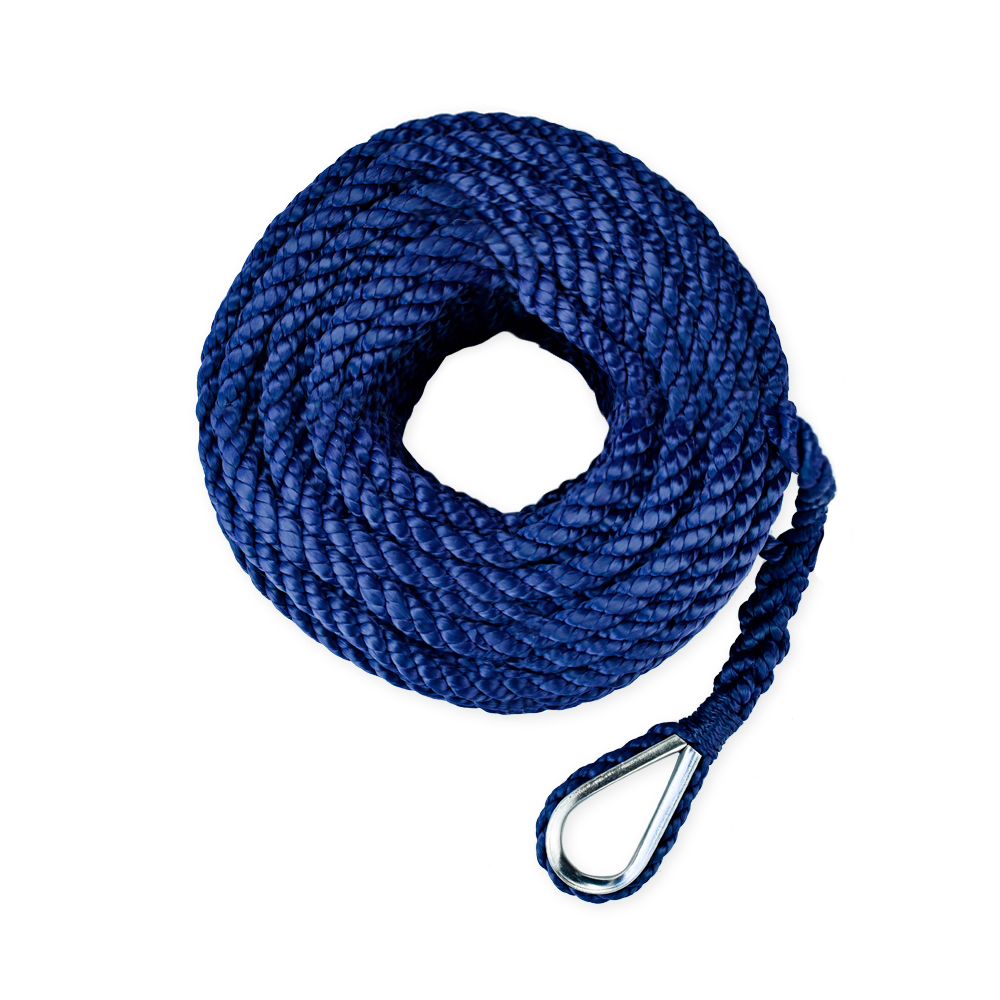 Купить Трос (конец) якорный Skipper трёхпрядный, 12мм, нейлон 50м, синий OEM: SK-TAN3ST1250BL в интернет магазине Семь Футов