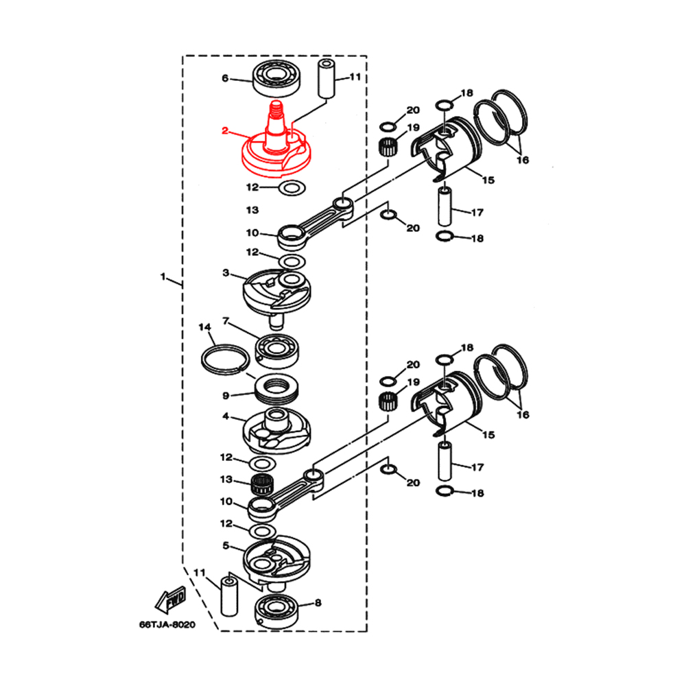 Купить Щека (кривошип) коленвала Skipper для Yamaha 40 Щека (кривошип) 1 OEM: SK66T-11412-00/T40-05020101/PNFM40E-03001-2/66T-11412-00 в интернет магазине Семь Футов