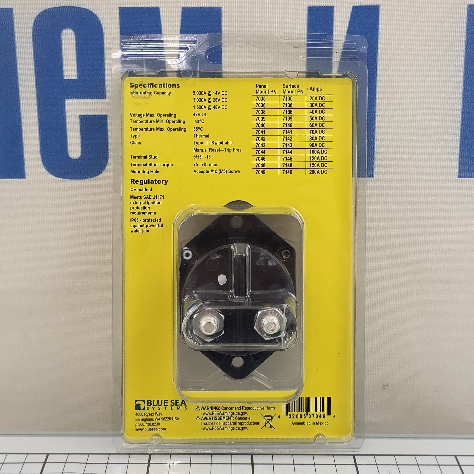 Купить Автоматический выключатель Blue Sea 187-Series 7046 48В 120А 7ft.ru в интернет магазине Семь Футов