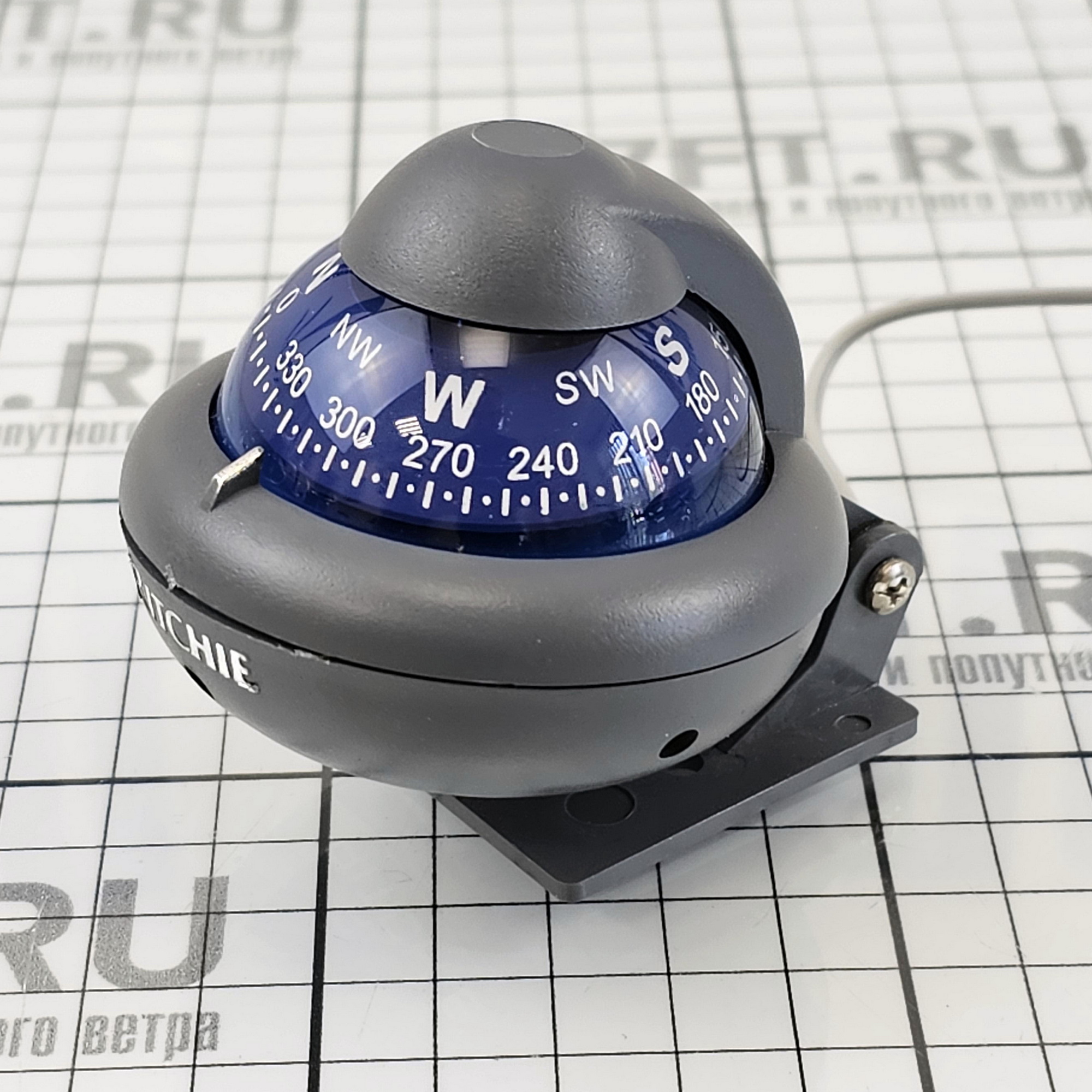 Купить Компас Ritchie Navigation Sport X-10-M картушка 51мм 12В 63x55мм с конической картушкой на кронштейне серый/синий 7ft.ru в интернет магазине Семь Футов