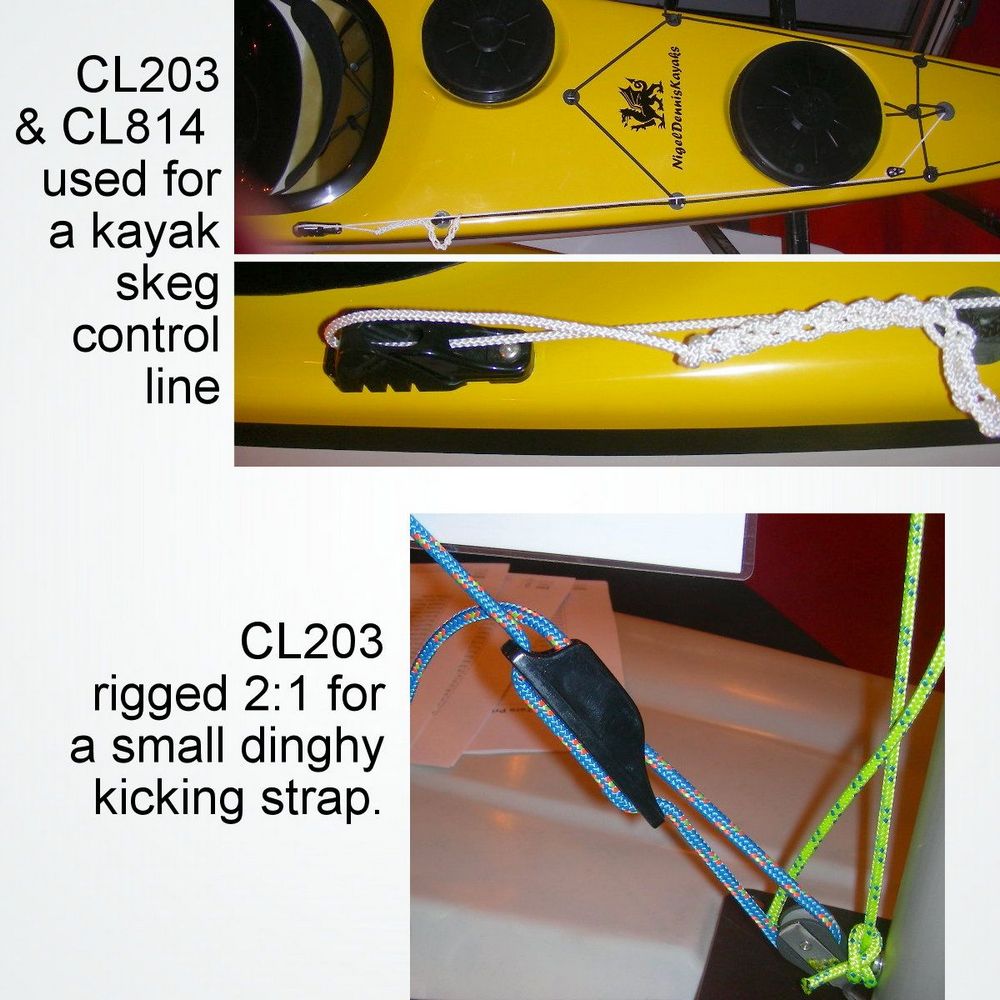 Купить Стопор щелевой Clamcleat Junior CL203 для тросов Ø3-6мм 82x18x23мм из чёрного нейлона 7ft.ru в интернет магазине Семь Футов