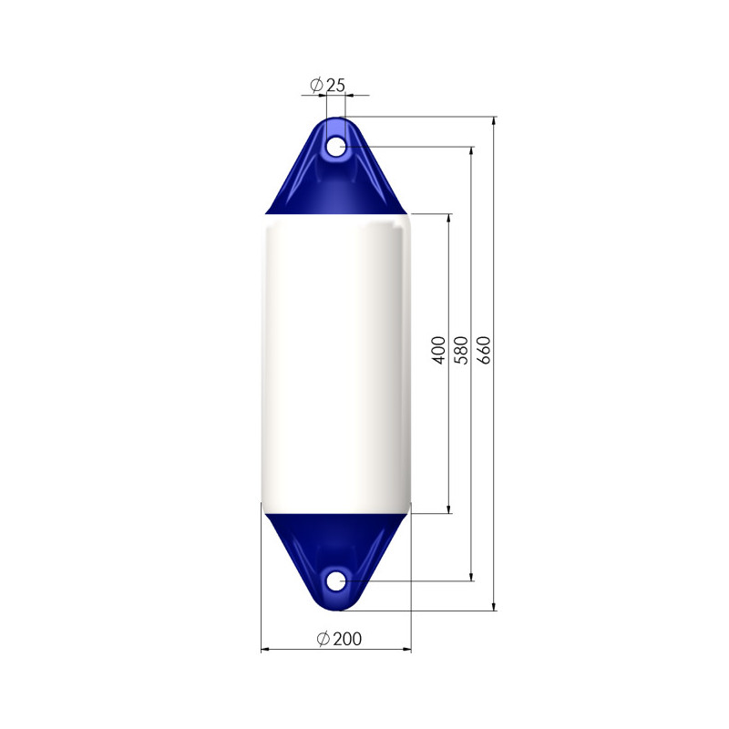 Купить Кранец швартовый Polyform F02 Ø200x660мм 15л надувной из синего ПВХ для судна 5-7м 7ft.ru в интернет магазине Семь Футов