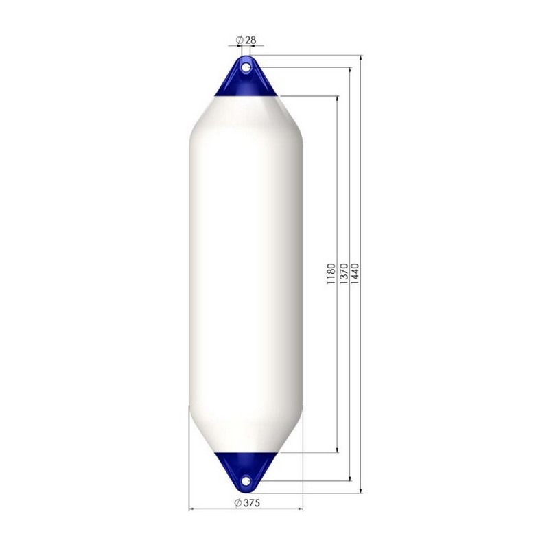 Купить Кранец швартовый Polyform F8 Ø375x1440мм 135л надувной из белого/синего ПВХ для судов 14-18м 7ft.ru в интернет магазине Семь Футов