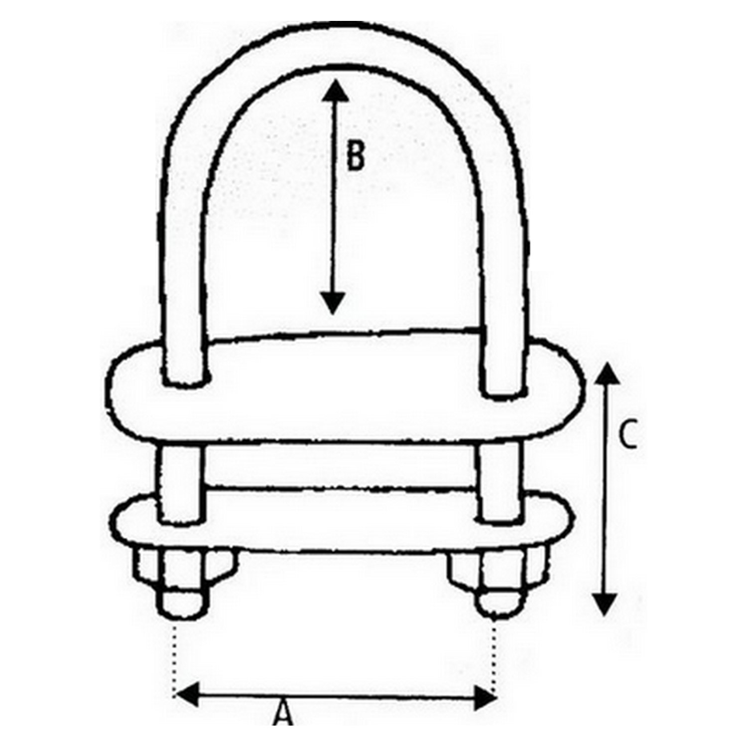 Купить Обушок U-образный из нержавеющей стали Wichard 6524 8 x 100 мм 2400 - 4800 кг 7ft.ru в интернет магазине Семь Футов