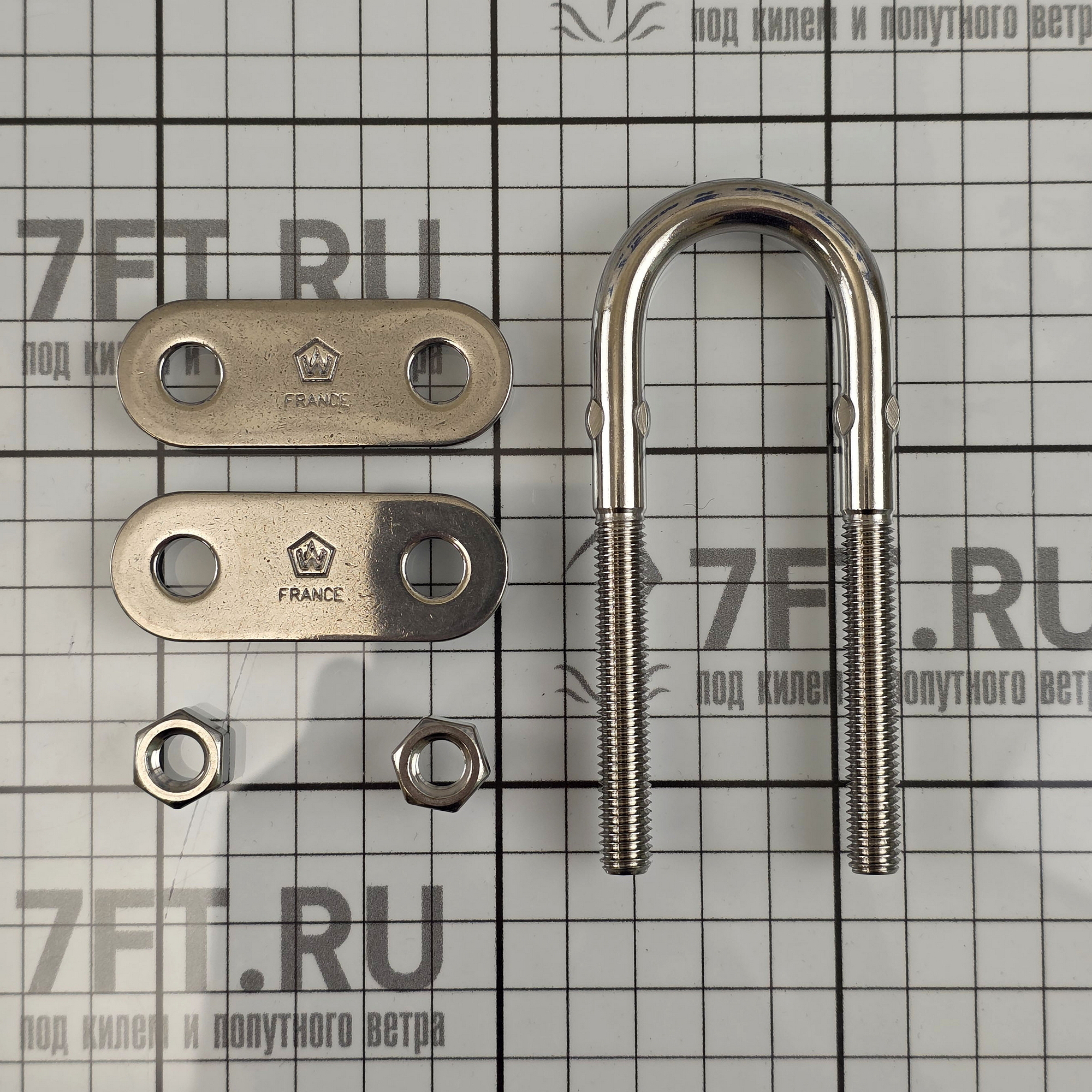 Купить Обушок U-образный из нержавеющей стали Wichard 6524 8 x 100 мм 2400 - 4800 кг 7ft.ru в интернет магазине Семь Футов