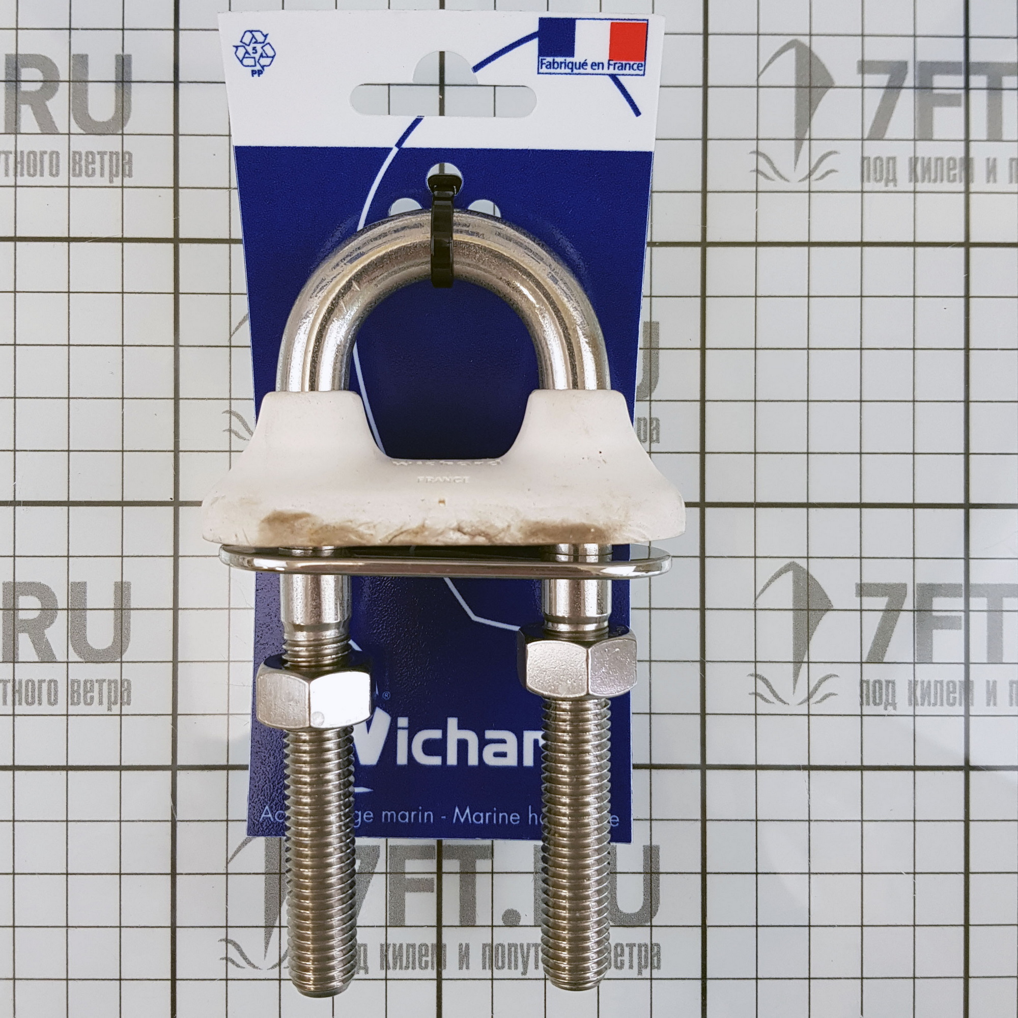Купить Обушок U-образный Wichard 65462 12x130мм 6400-10000кг из нержавеющей стали с водонепроницаемой прокладкой 7ft.ru в интернет магазине Семь Футов