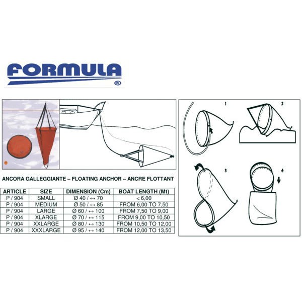 Купить Плавучий якорь водонепроницаемый Formula XXlarge 10,5 - 12 м 80 см 7ft.ru в интернет магазине Семь Футов