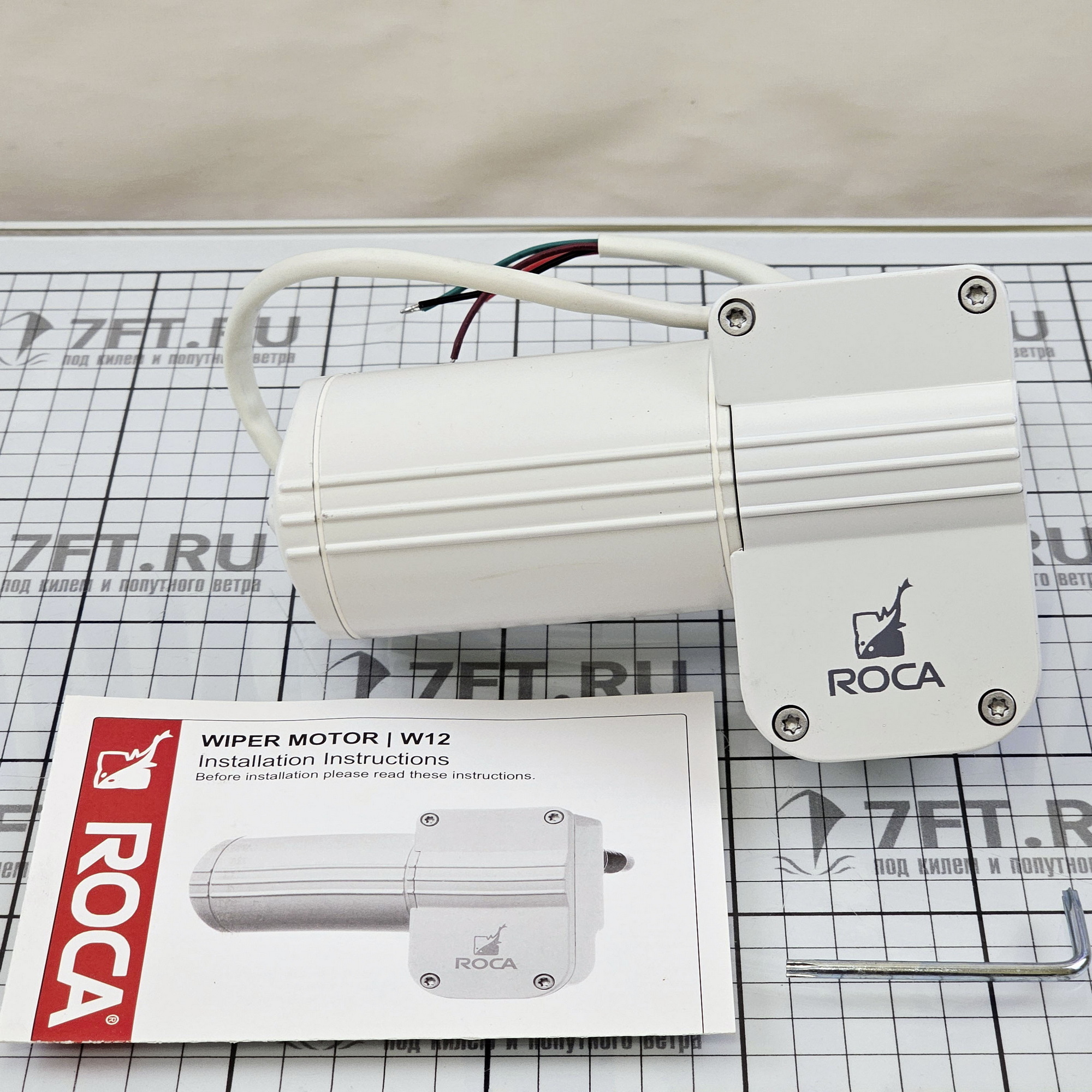Купить Двухскоростной привод стеклоочистителя Roca W12 533032 24В 45-110° белый цвет 7ft.ru в интернет магазине Семь Футов
