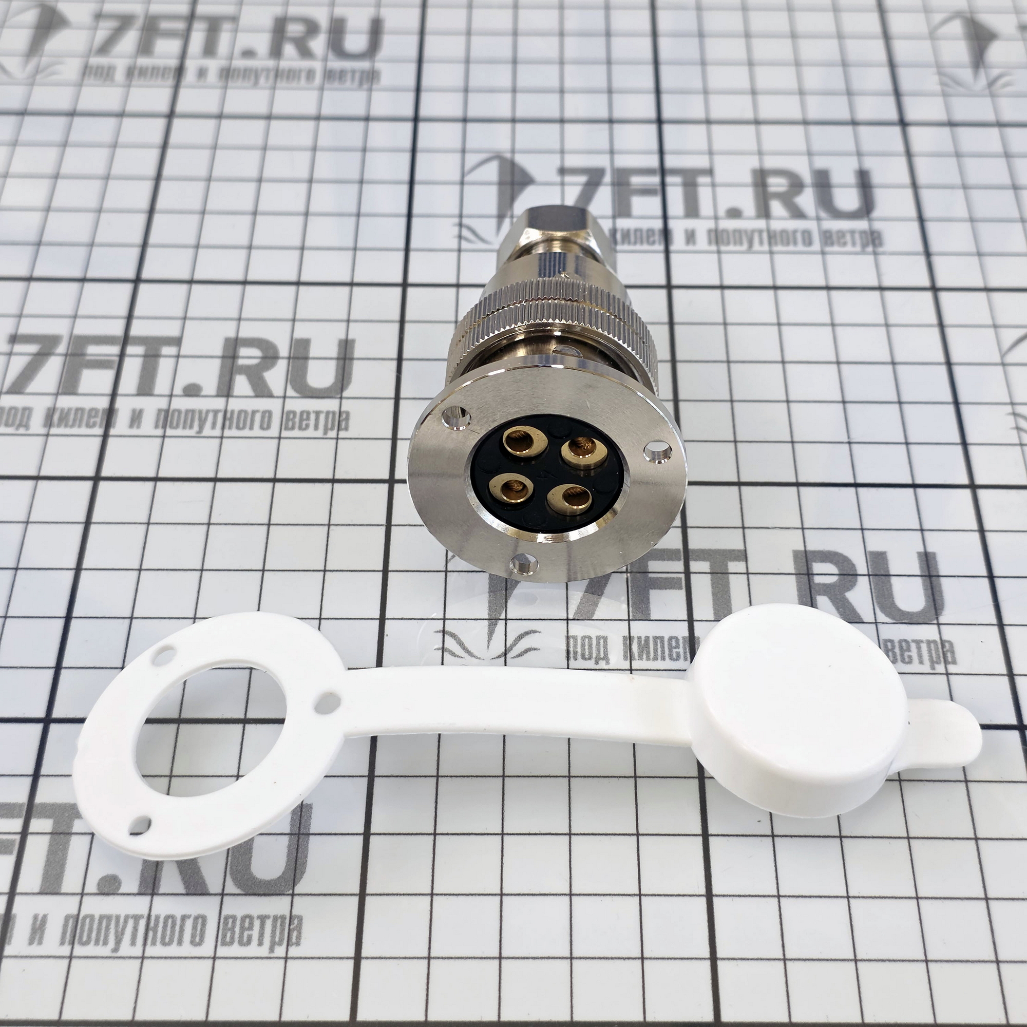 Купить Разъём палубный водостойкий четырёхштырьковый 30274 5 А 44 мм 7ft.ru в интернет магазине Семь Футов