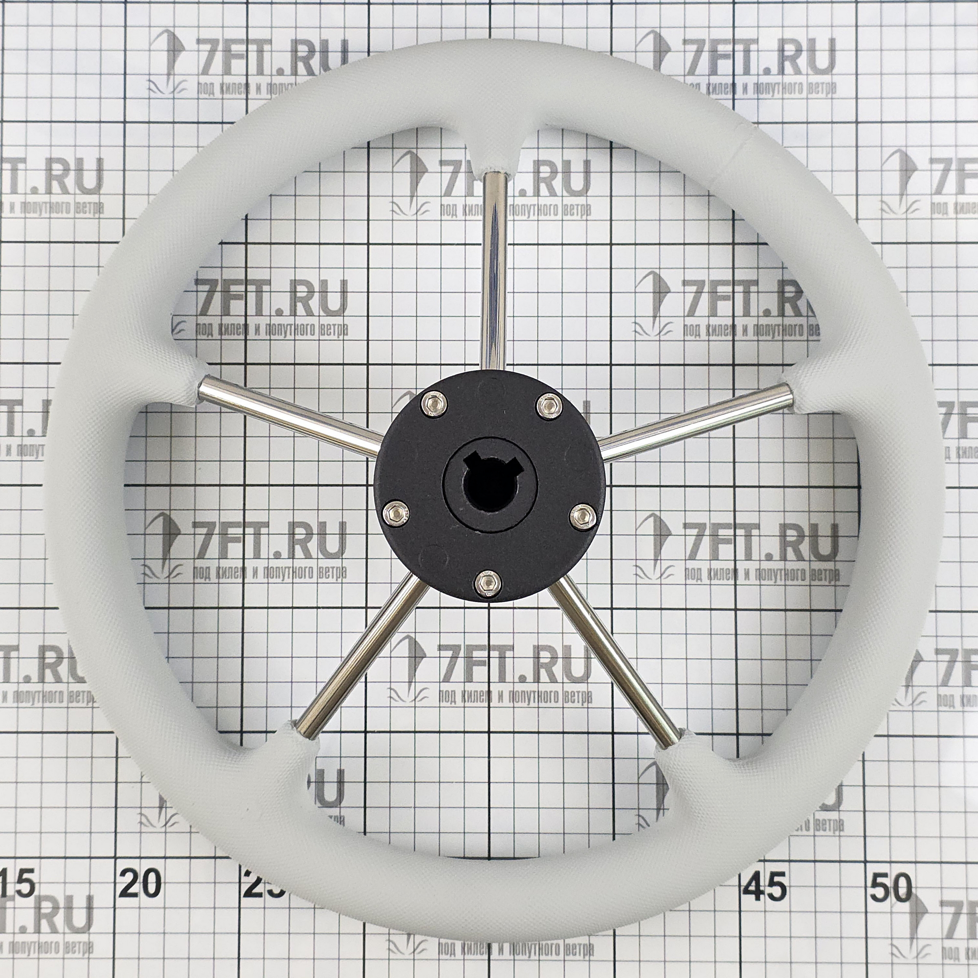 Купить Рулевое колесо Ultraflex V70G 39441B Ø350x90мм рукоятка из серого полиуретана со спицами из нержавеющей стали 7ft.ru в интернет магазине Семь Футов