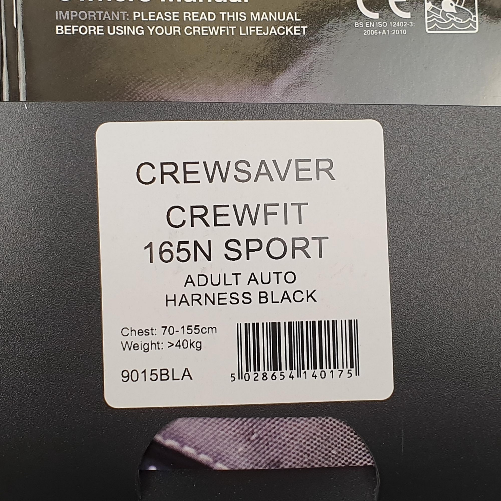 Купить Надувной спасательный жилет CrewSaver Crewfit 165N Sport 9015BLA черный с автоматическим пусковым механизмом и возможностью крепления страховки 7ft.ru в интернет магазине Семь Футов