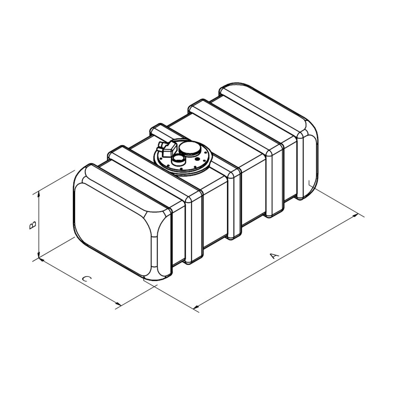 Купить Топливный бак Can-Sb 01.2033 70л 800x400x280мм из полиэтилена, Osculati 52.033.21 7ft.ru в интернет магазине Семь Футов