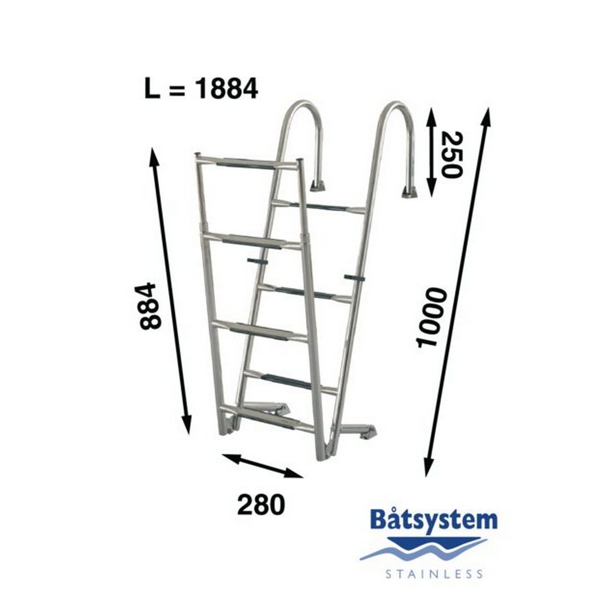 Купить Трап складной Batsystem BUT100 1884 x 280 мм 7 ступенек 7ft.ru в интернет магазине Семь Футов