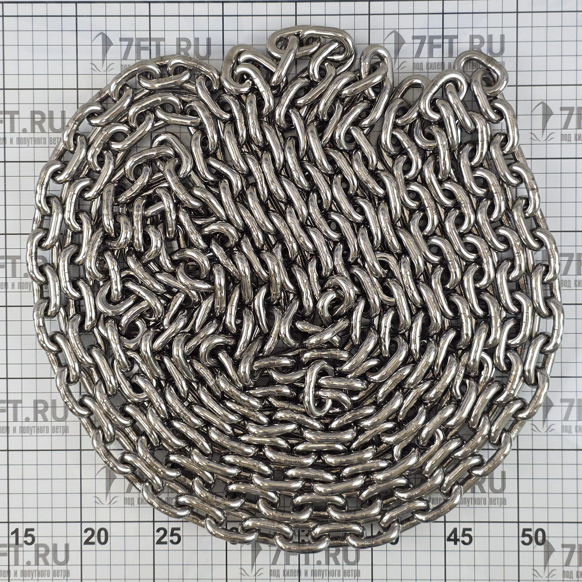 Купить Цепь с короткими звеньями Ø8мм 24x10мм DIN766 8300408 из нержавеющей стали AISI316 7ft.ru в интернет магазине Семь Футов