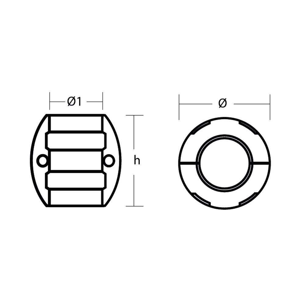 Купить Магниевый анод Tecnoseal Standard 00510MG Ø65x66мм для гребных валов Ø38мм 7ft.ru в интернет магазине Семь Футов