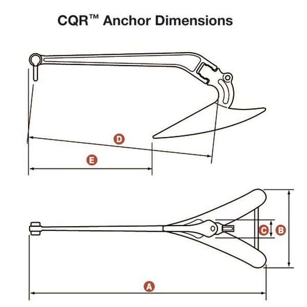 Купить Якорь-плуг CQR из штампованной стали Lewmar 0056504W 775 x 246 мм 9 кг 7ft.ru в интернет магазине Семь Футов