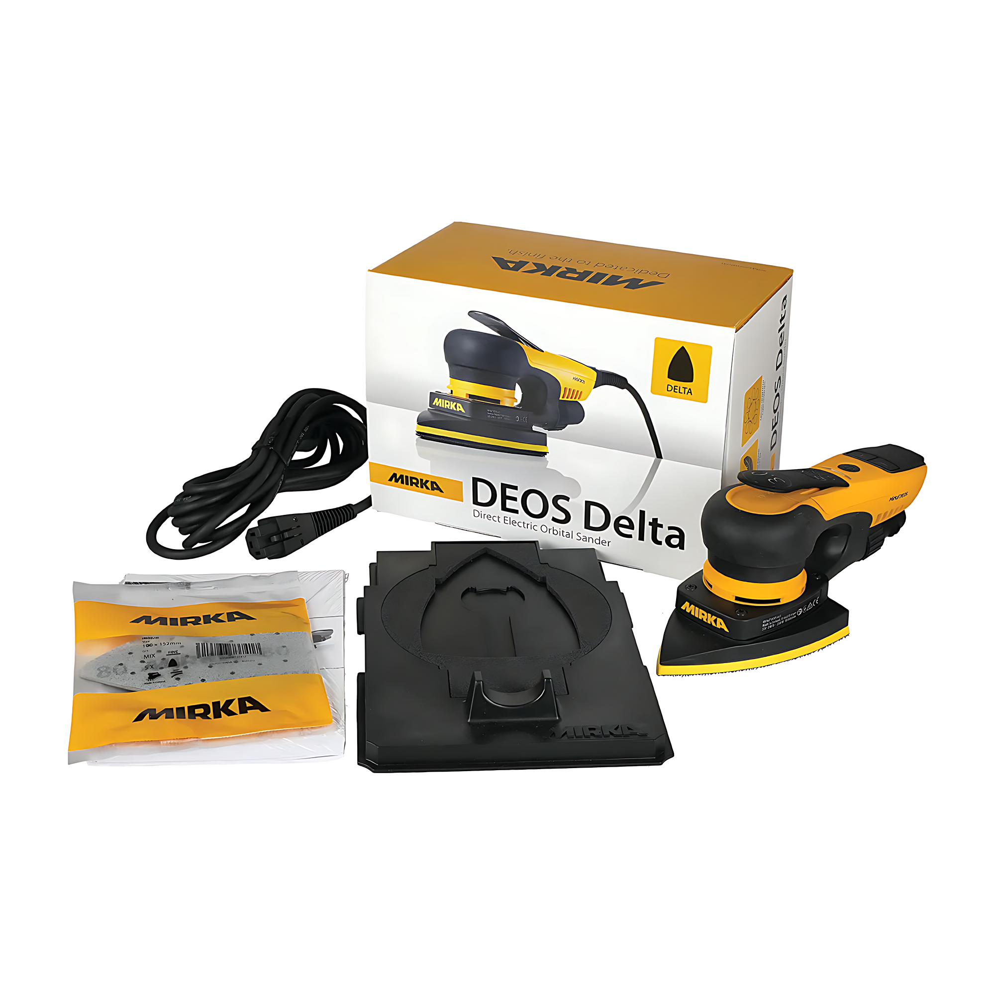 Купить Электрическая орбитальная шлифовальная машинка Mirka Deos 663CV Delta MID6630201 5000-10000об/мин 220-240В 250Вт тарелка 100x152x152мм ход 3мм уровень шума 68дБ уровень вибрации 2,6м/с² 7ft.ru в интернет магазине Семь Футов