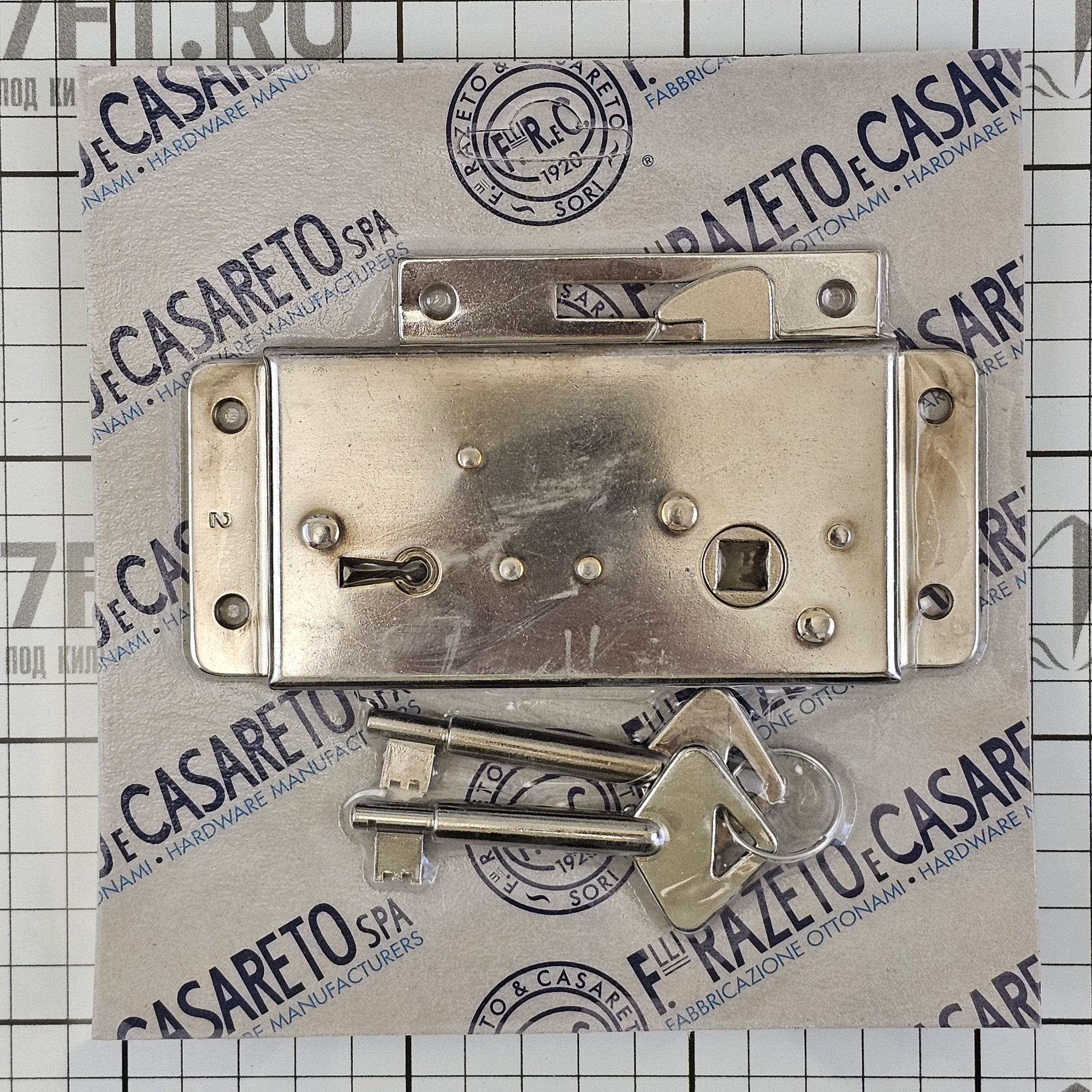 Купить Замок накладной для раздвижных дверей F.LLI Razeto & Casareto 3830-00 138x58мм левый 7ft.ru в интернет магазине Семь Футов