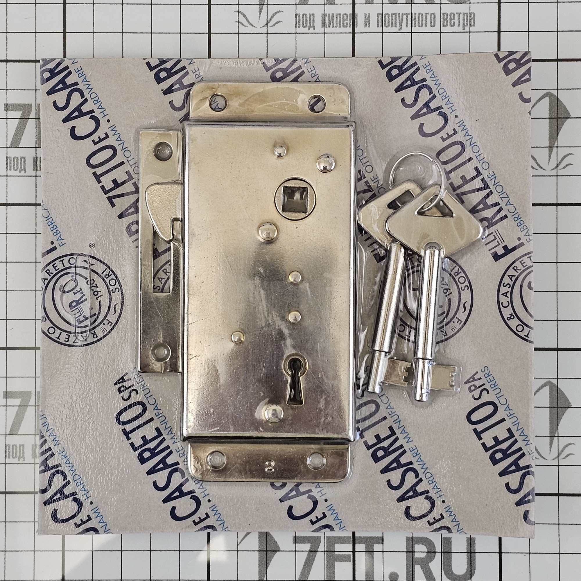 Купить Замок накладной для раздвижных дверей F.LLI Razeto & Casareto 3830-00 138x58мм левый 7ft.ru в интернет магазине Семь Футов