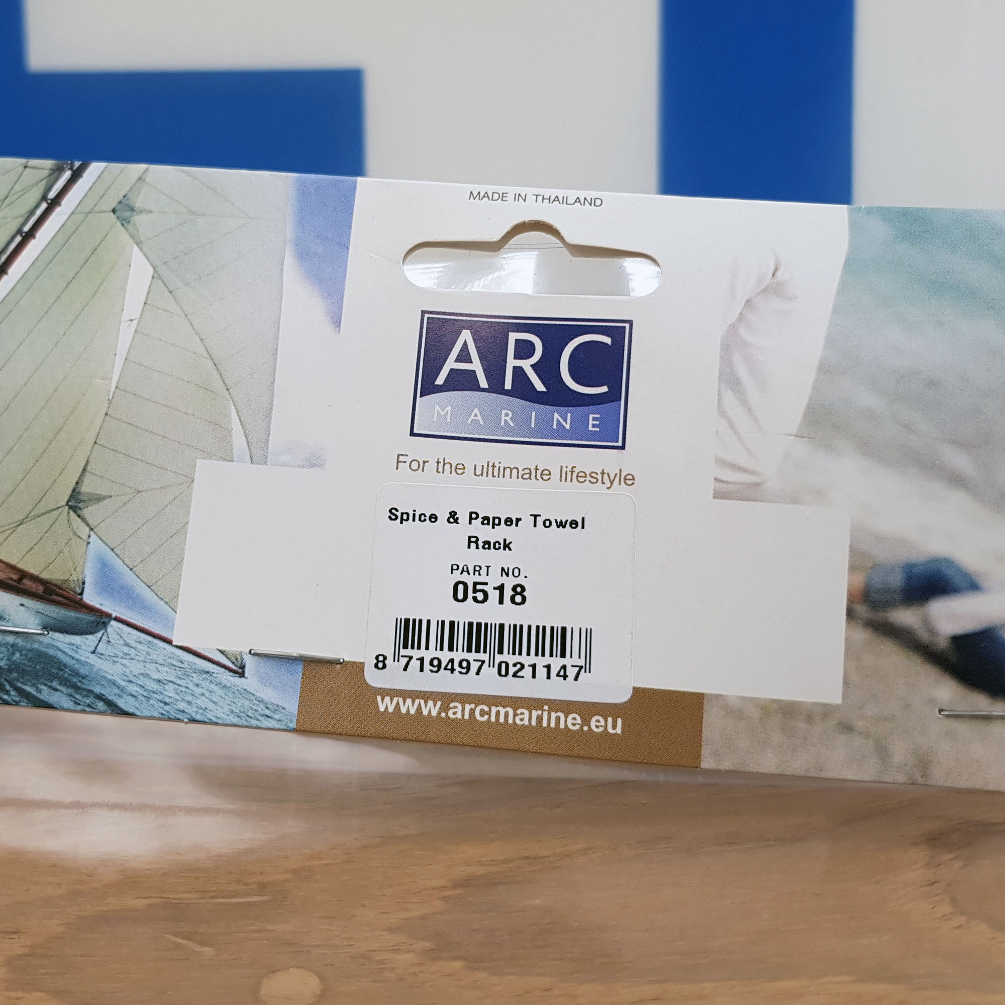 Купить Полка для специй и бумажных полотенец из тика ARC Marine 0518 300 x 100 x 255 мм 7ft.ru в интернет магазине Семь Футов