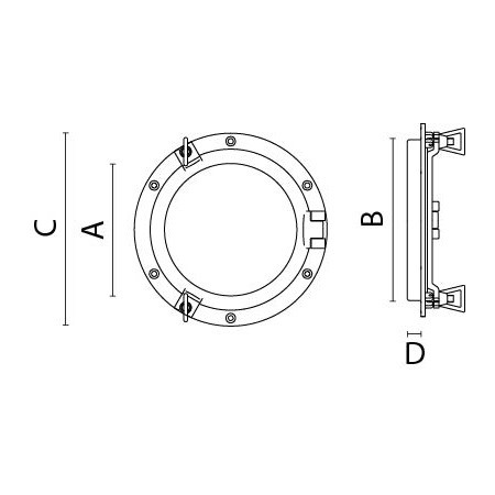 Купить Иллюминатор открывающийся Foresti & Suardi 8C.12.C 207 х 4 мм из хромированной латуни 7ft.ru в интернет магазине Семь Футов