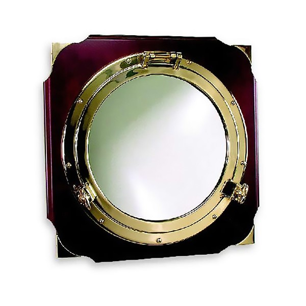 Купить Зеркало в иллюминаторе Foresti & Suardi 2005S.L 540x540мм из латуни и красного дерева 7ft.ru в интернет магазине Семь Футов