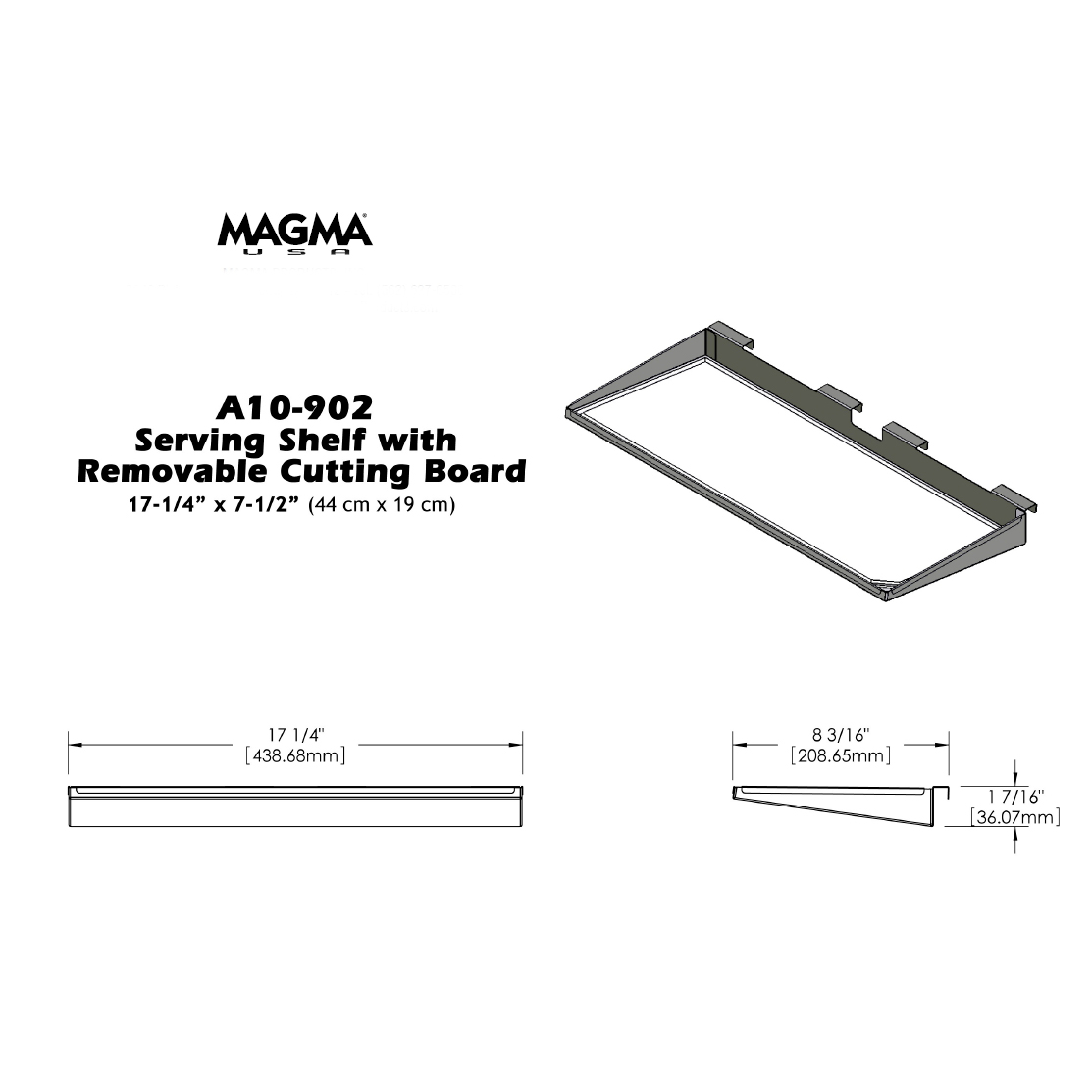 Купить Сервировочная полка Magma BBQ Gourme A10-902 44х19см со съемной разделочной доской для гриля 7ft.ru в интернет магазине Семь Футов