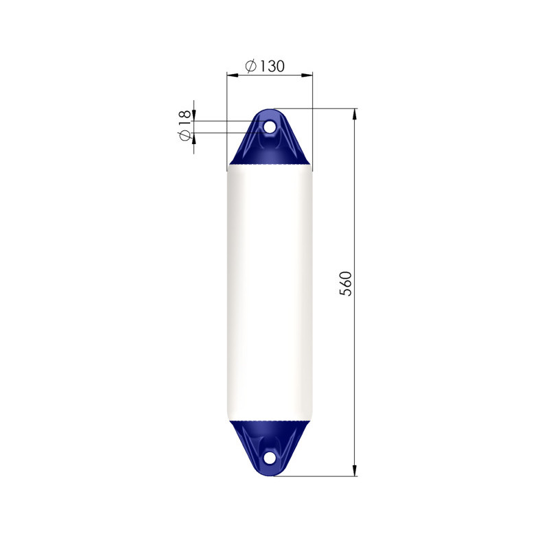 Купить Кранец швартовый Polyform F01L Ø130x560мм 5,3л надувной из синего ПВХ для судов до 3м 7ft.ru в интернет магазине Семь Футов