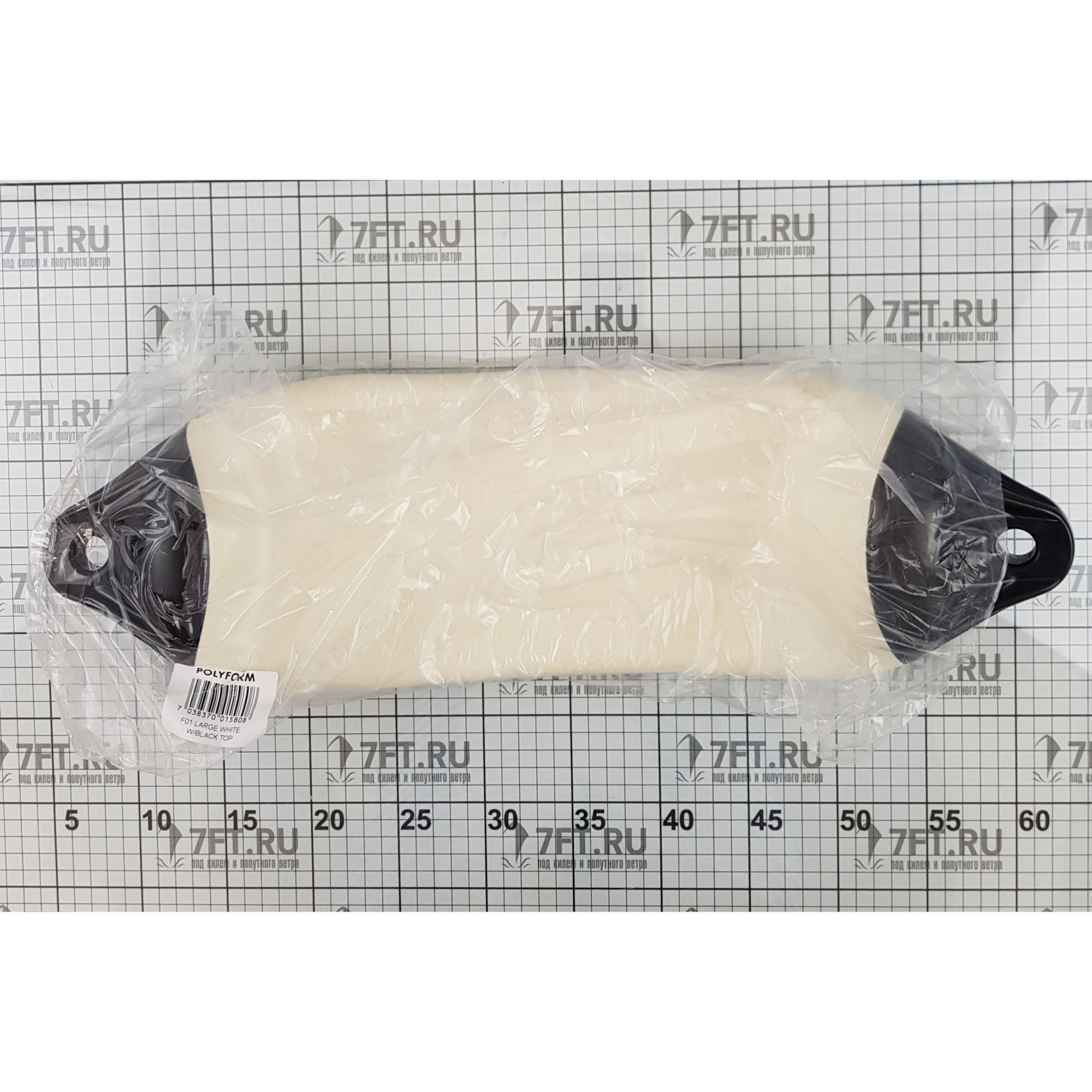 Купить Кранец из виниловой пластмассы Polyform F01L F-01L/02BLT 130 x 560 мм белый, черный по краям 7ft.ru в интернет магазине Семь Футов
