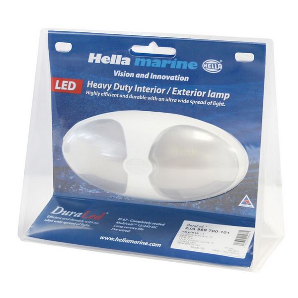 Купить Лампа светодиодная Hella Marine DuraLED 2JA 959 700-101 12/24В 2,5Вт 140x65x32мм кабель 500мм IP67 в белом корпусе из прочного нейлона 7ft.ru в интернет магазине Семь Футов