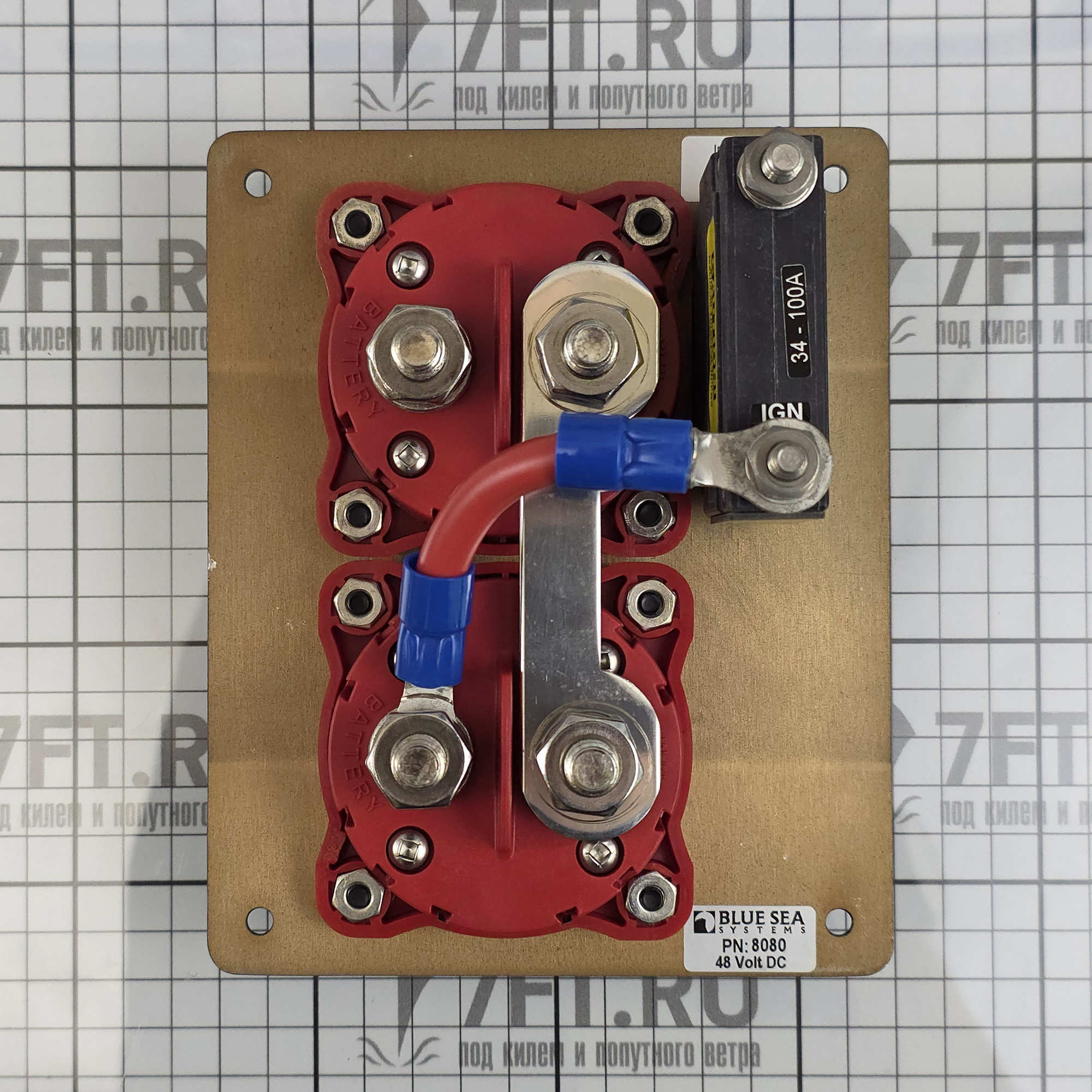 Купить Панель защиты и переключения двух АКБ Blue Sea Traditional Metal Panel 8080 48 В 300 А 133 x 165 x 76 мм из алюминия 7ft.ru в интернет магазине Семь Футов