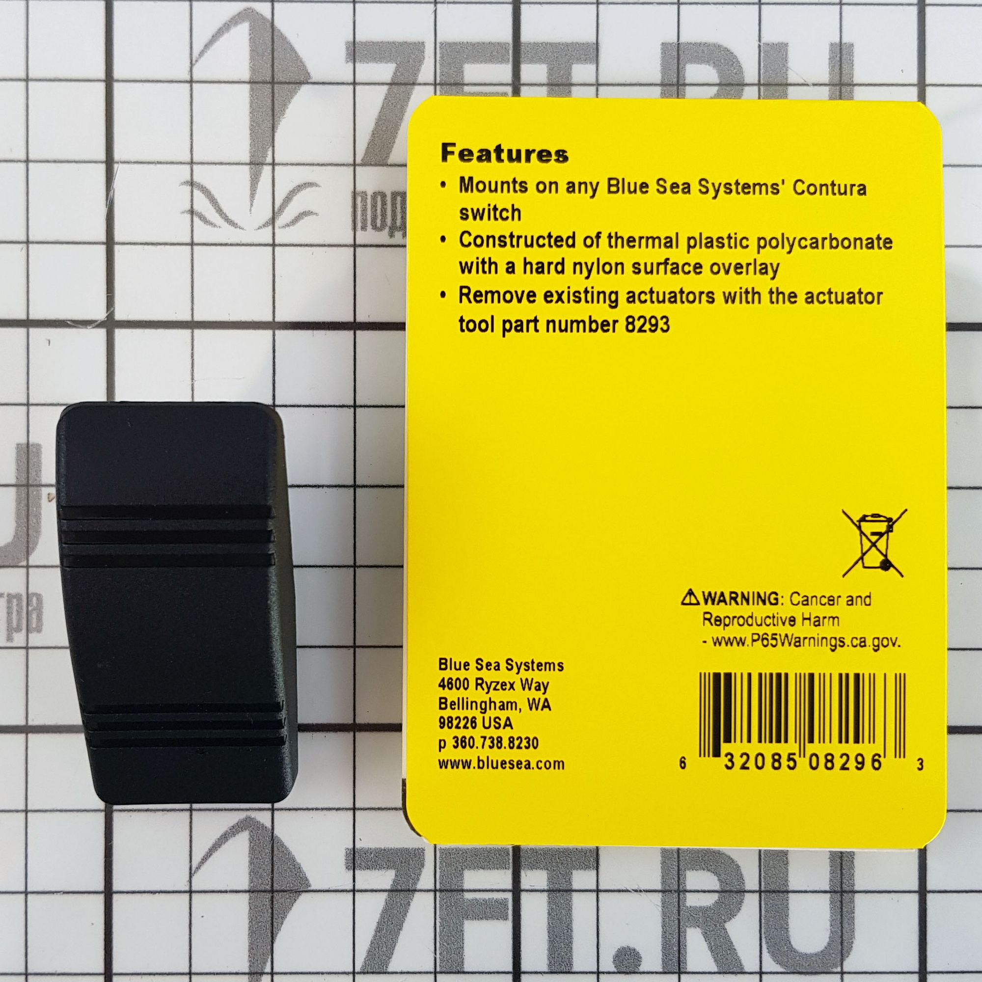 Купить Клавиша выключателя Blue Sea Contura 8296 чёрная без линзы индикации 7ft.ru в интернет магазине Семь Футов