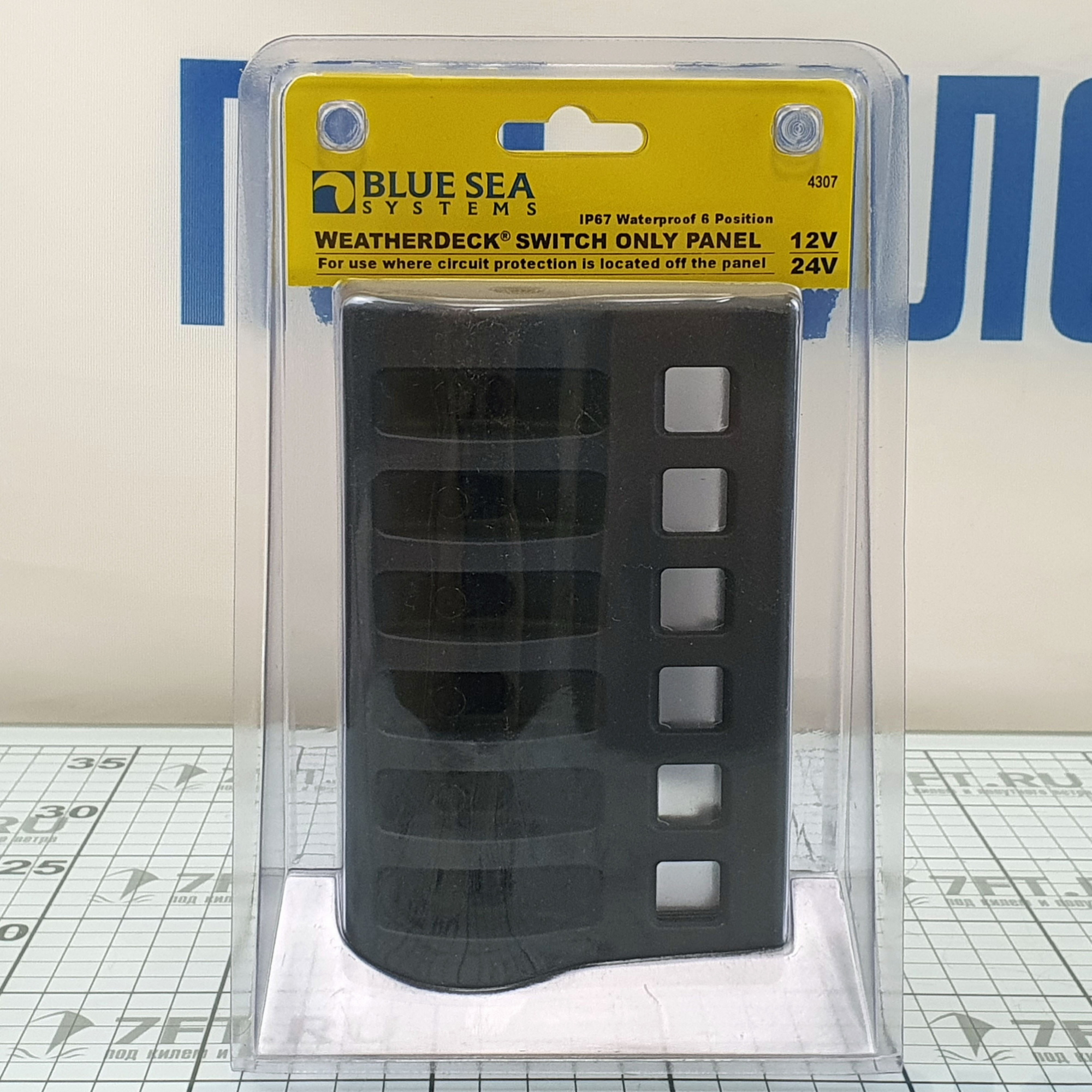 Купить Панель выключателей 6 позиционная Blue Sea WeatherDeck 4307 12/24В 15/45А IP67 99x152мм 7ft.ru в интернет магазине Семь Футов