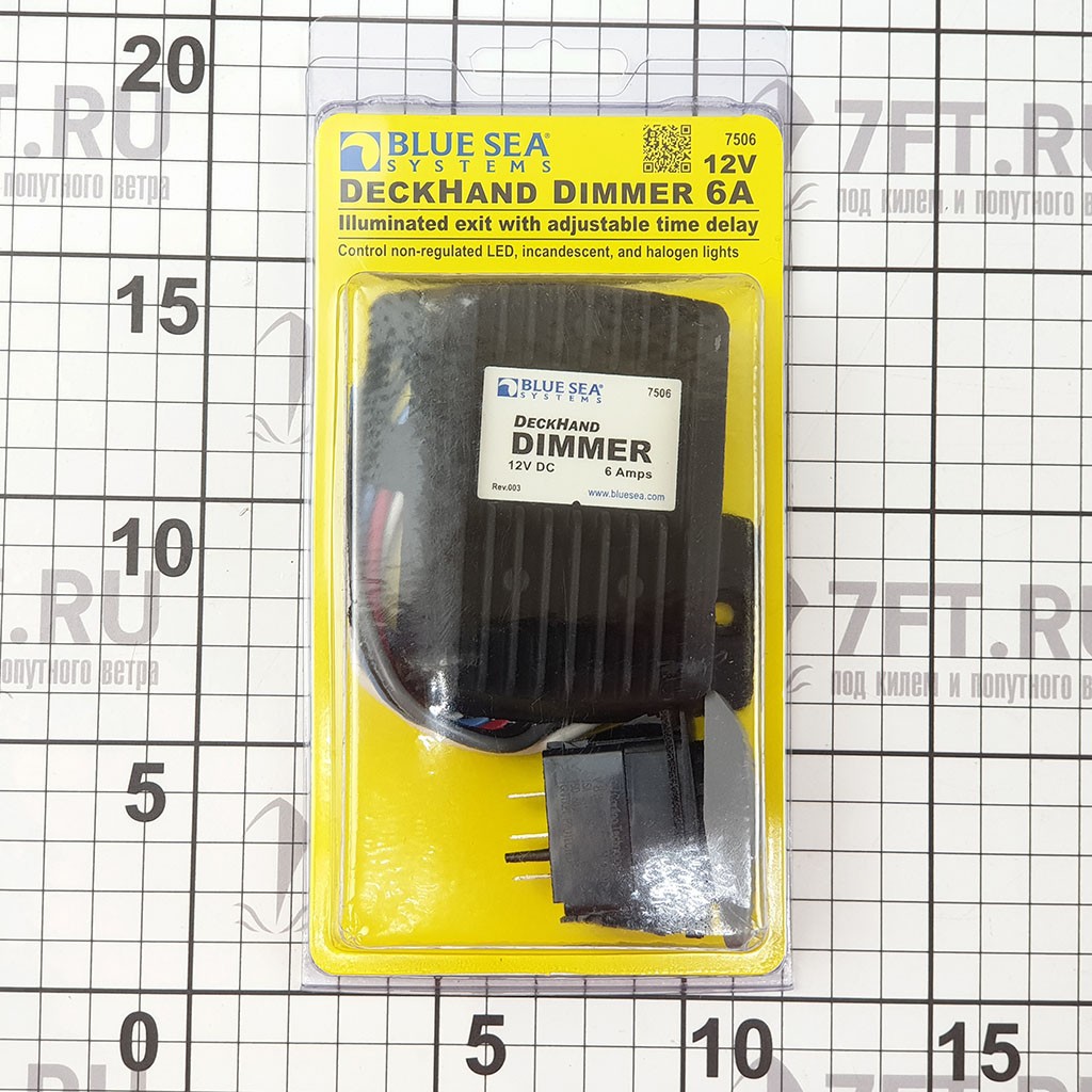 Купить Диммер электронный Blue Sea DeckHand 7506 12В 6A 88x82x33мм с поддержкой нескольких выключателей и памятью 7ft.ru в интернет магазине Семь Футов