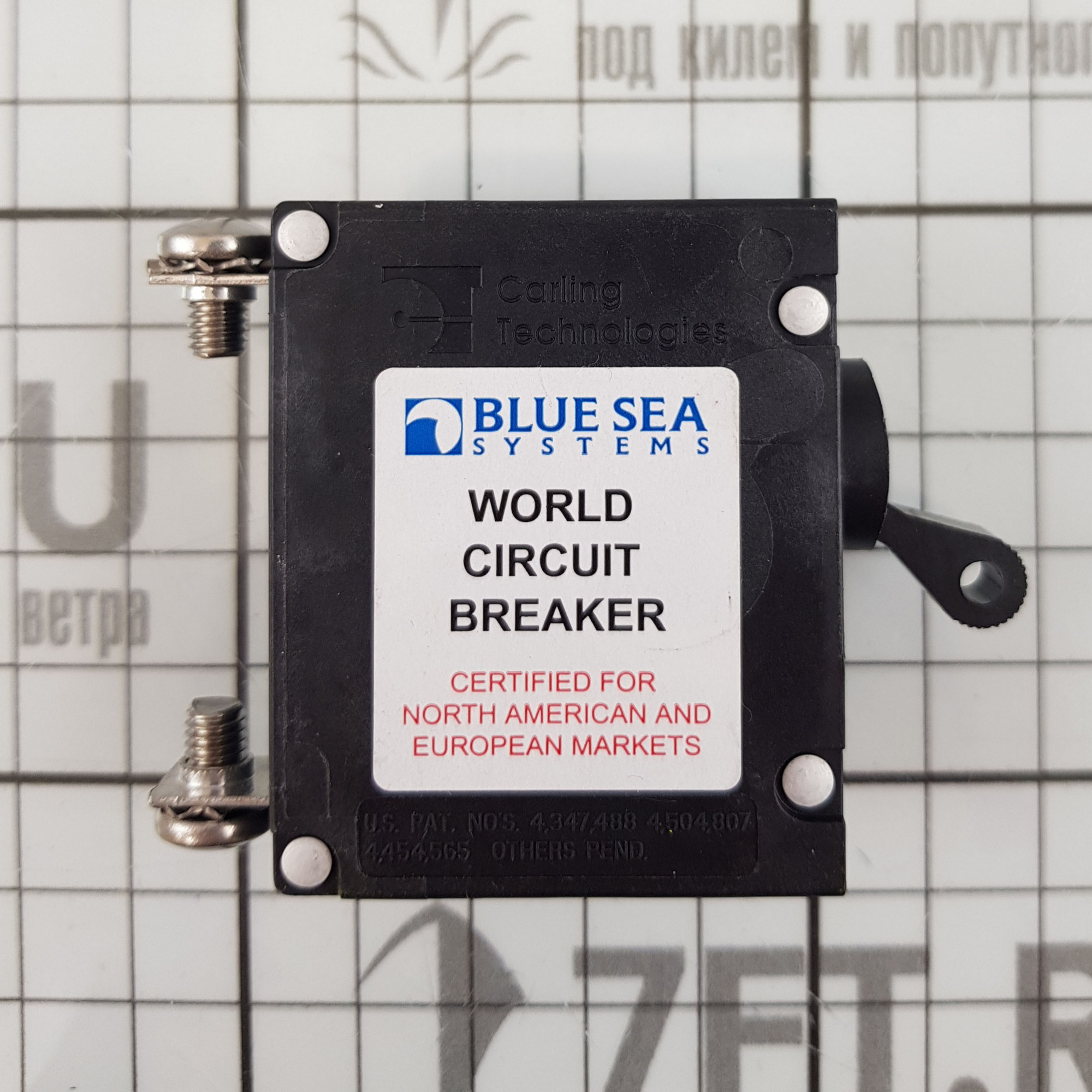 Купить Автоматический выключатель однополюсный Blue Sea A-Series 7216 65/240В 25А с черным тумблером 7ft.ru в интернет магазине Семь Футов