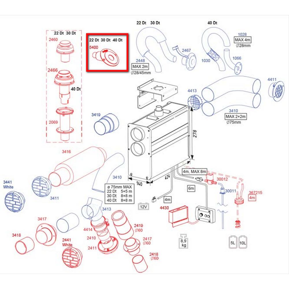 Купить Транцевый выхлопной патрубок из нержавеющей стали Wallas 5400 28/45 мм 7ft.ru в интернет магазине Семь Футов