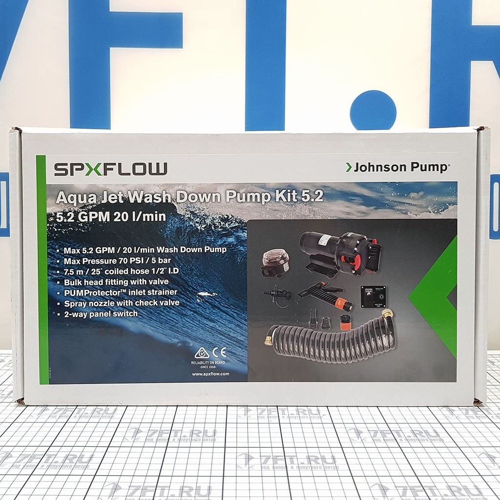 Купить Комплект для мытья палубы Johnson Pump Aqua Jet Wash Down Pump Kit 5.2 32-64534R-24 24 В 20 л/мин 7,5 м 7ft.ru в интернет магазине Семь Футов