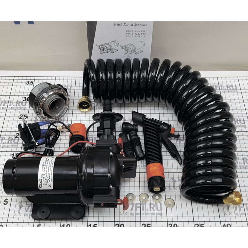 Купить Комплект для мытья палубы Johnson Pump Aqua Jet Wash Down Pump Kit 5.2 32-64534R-24 24 В 20 л/мин 7,5 м 7ft.ru в интернет магазине Семь Футов