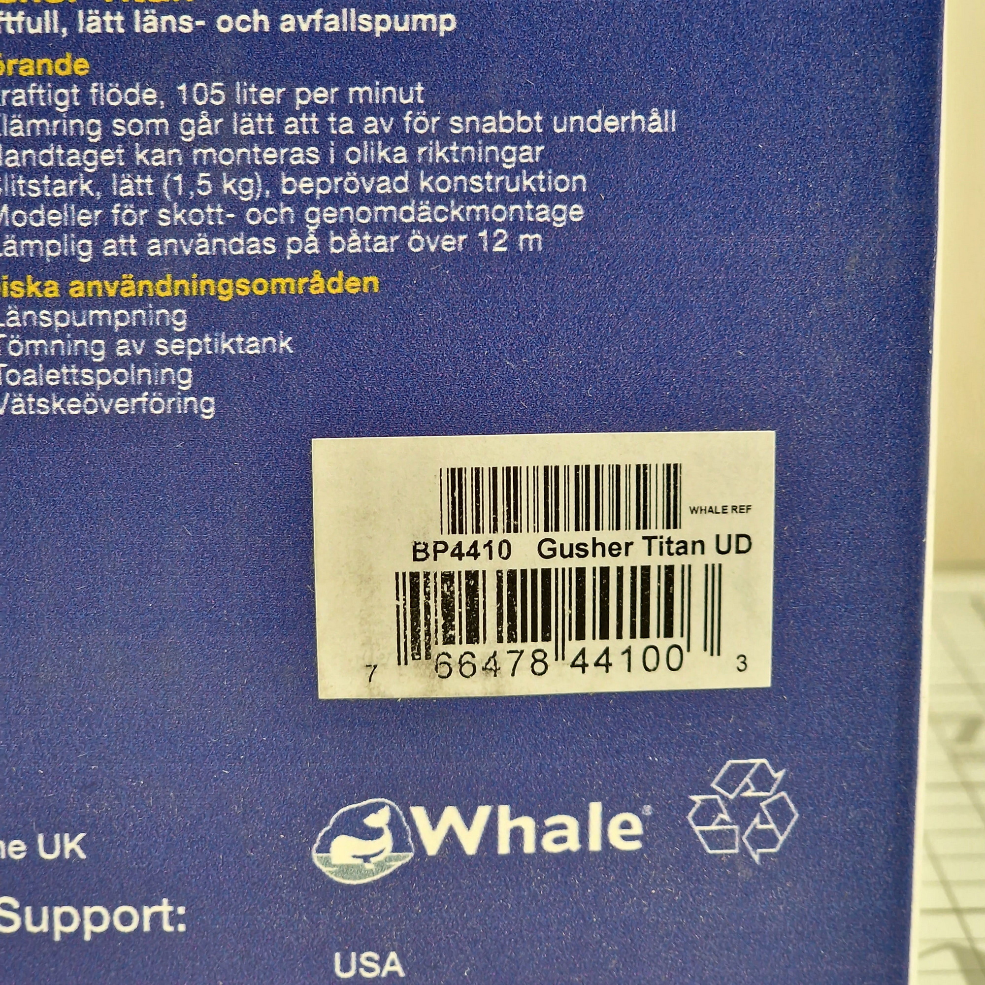 Купить Помпа трюмная ручная Whale Gusher Titan BP4410 105л/мин под шланг Ø38 мм с установкой через палубу/переборку 7ft.ru в интернет магазине Семь Футов