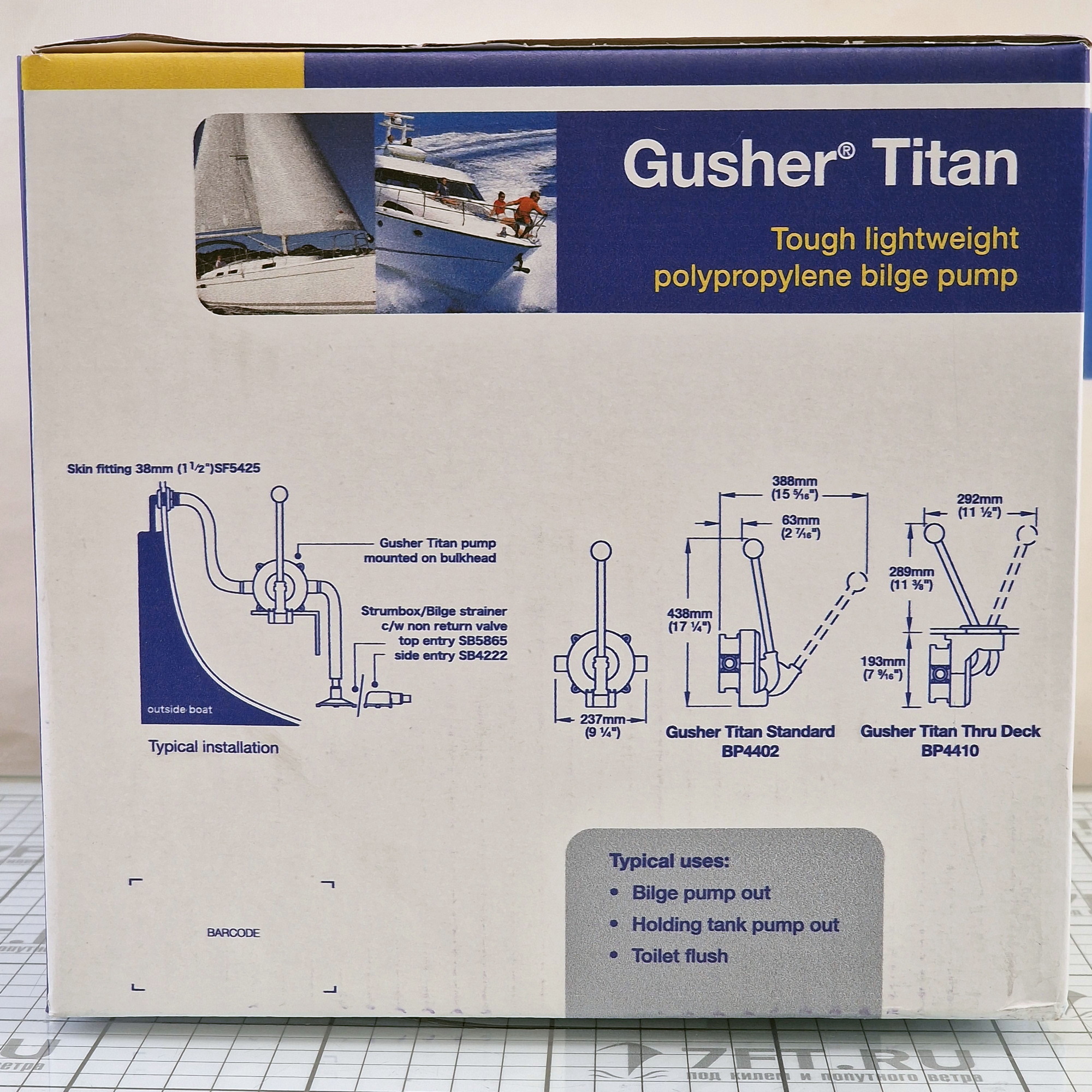Купить Помпа трюмная ручная Whale Gusher Titan BP4410 105л/мин под шланг Ø38 мм с установкой через палубу/переборку 7ft.ru в интернет магазине Семь Футов