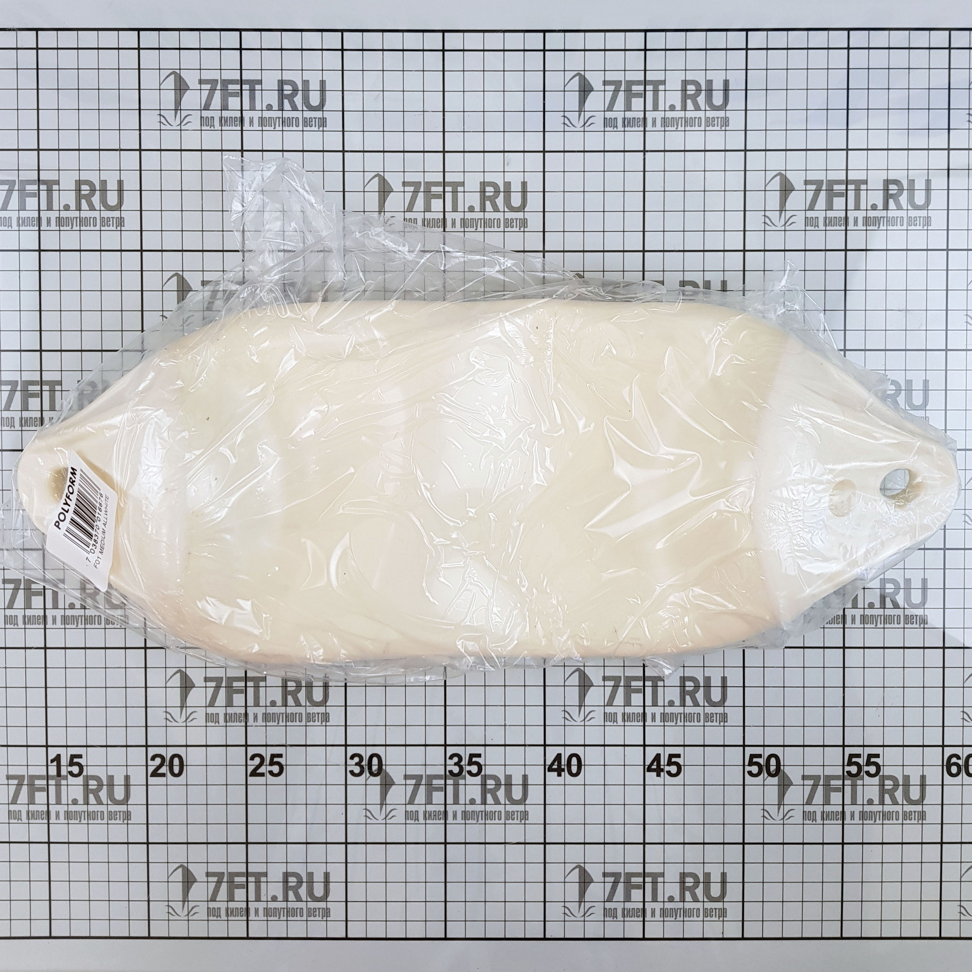 Купить Кранец из виниловой пластмассы Polyform F01M F-01M/03 130 x 465 мм полностью белый 7ft.ru в интернет магазине Семь Футов
