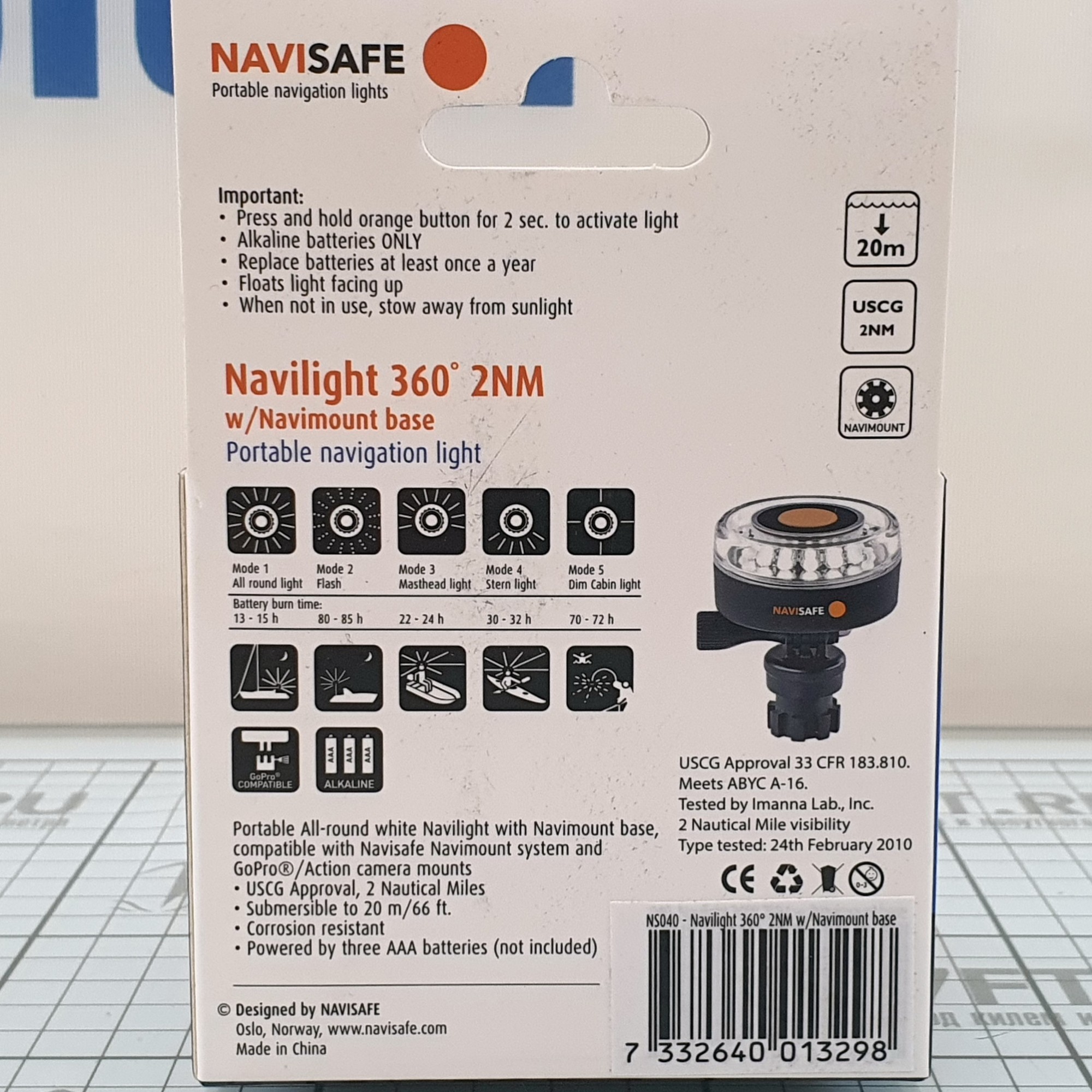 Купить Комбинированный навигационный огонь белый Navisafe Navilight 360° 2NM/040 7090017580360 беспроводной с основанием Navimount 2 мили 90 x 68 мм 7ft.ru в интернет магазине Семь Футов