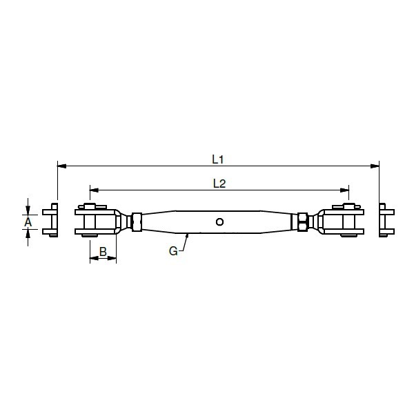 Купить Талреп вилка/вилка Blue Wave 120006A 140-232мм палец Ø6,35мм 1/4” 1300кг из нержавеющей стали AISI316 7ft.ru в интернет магазине Семь Футов
