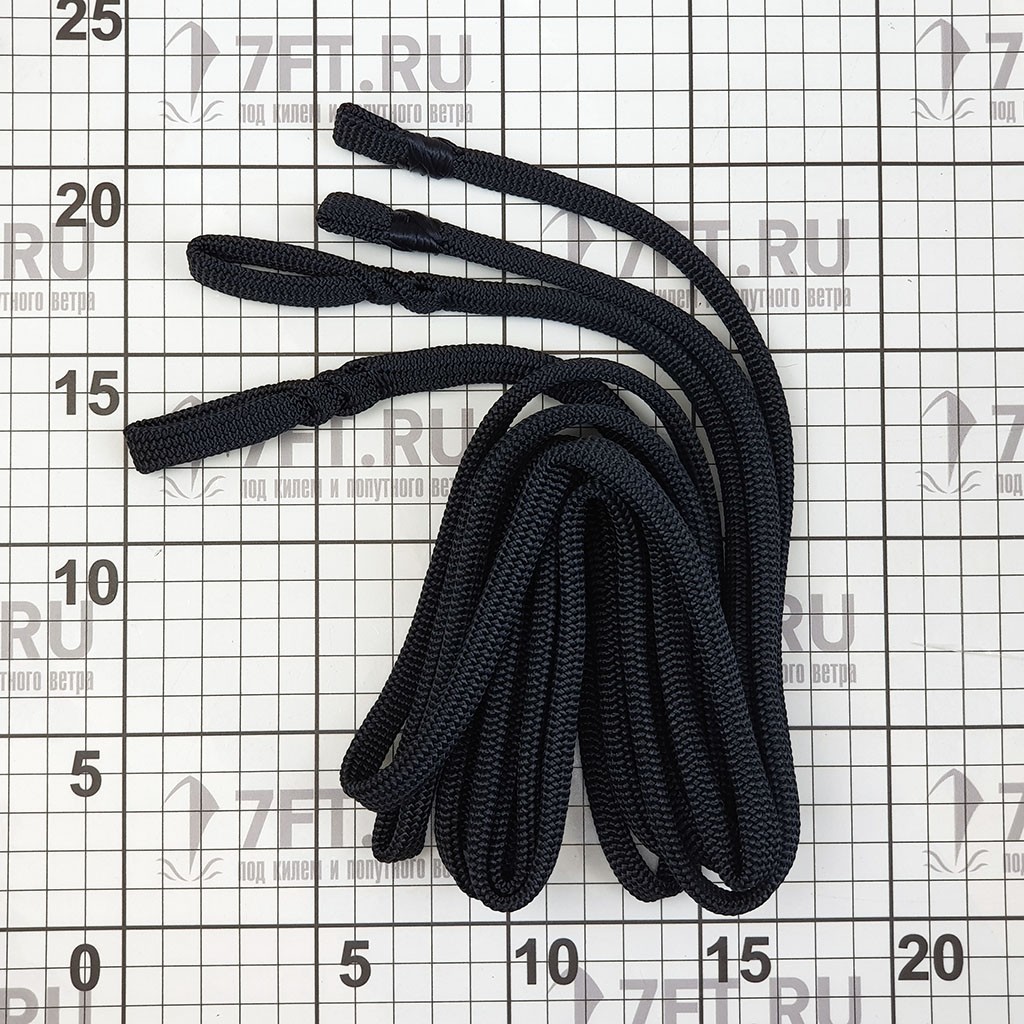 Купить Веревка плоская для кранцев FSE Robline Fenderline 7181993 8 мм 2 x 2 м черная 7ft.ru в интернет магазине Семь Футов