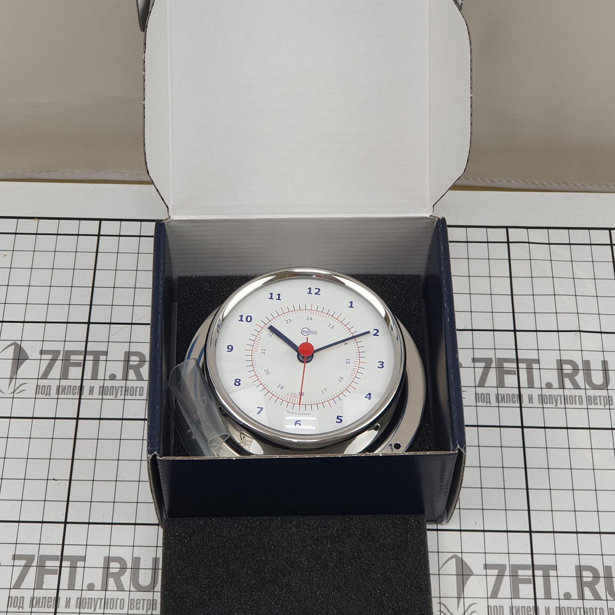 Купить Часы кварцевые Barigo Sky 683RFPO 110x32мм Ø85мм белый из полированной нержавеющей стали 7ft.ru в интернет магазине Семь Футов