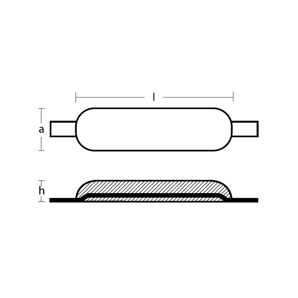 Купить Цинковый овальный анод Tecnoseal 00304 200x90х33мм с креплением 300х25х5мм из нержавеющей стали 7ft.ru в интернет магазине Семь Футов